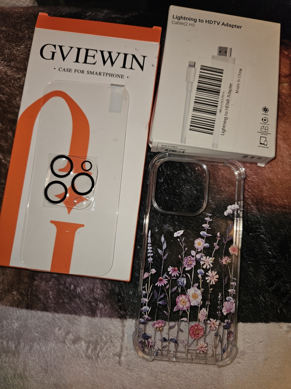 GVIEWIN for iPhone 16 Pro Case Floral, with Screen Protector&Camera Lens Protect